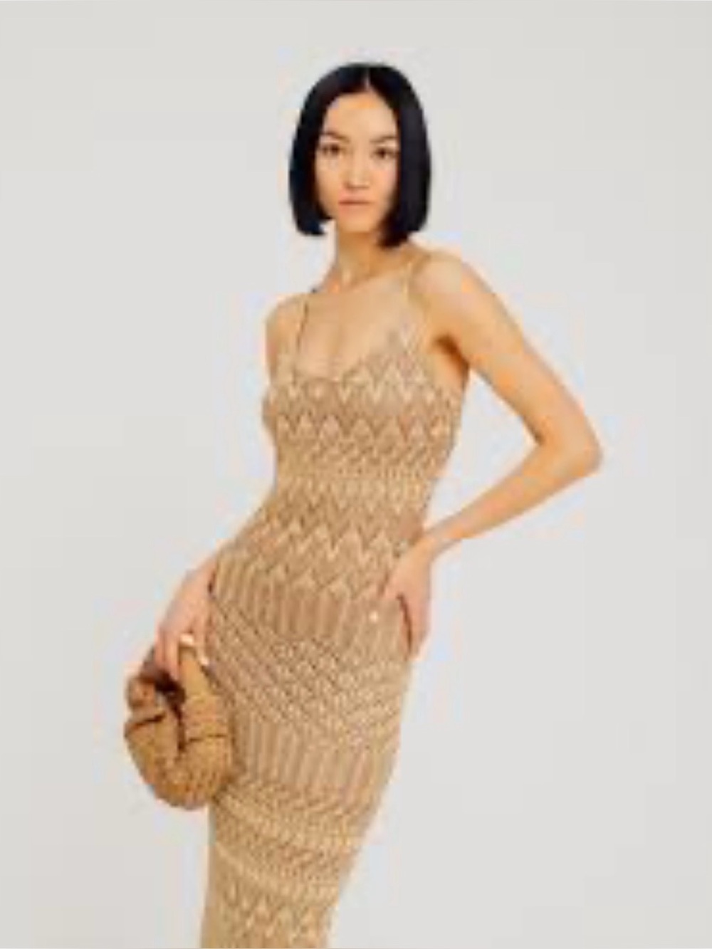 NWT TORN BY RONNY KOBO Sleeveless Knit Maxi Dress in Tan